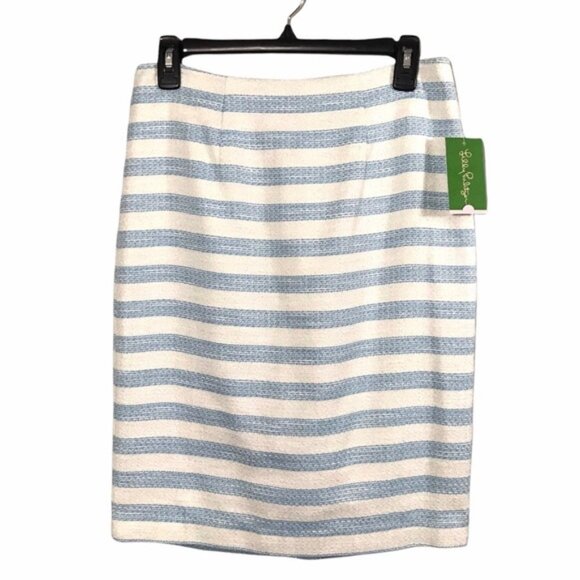 Lilly Pulitzer Dresses & Skirts - Lilly Pulitzer Hyacinth Boucle Blue and White Striped Pencil Skirt NWT Size 12